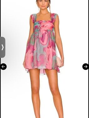 Amanda Uprichard Pink & Mint Marble-Print Mini Dress